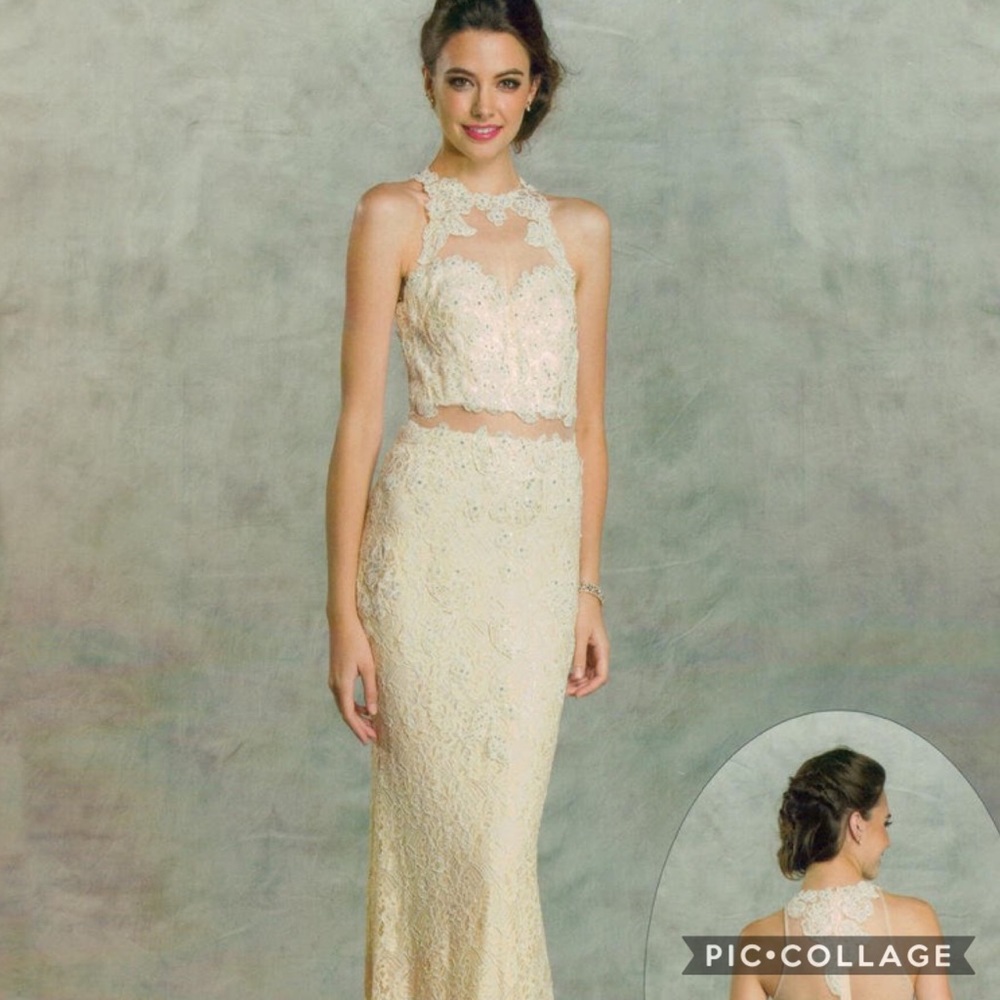 Aspeed illusion lace long dress